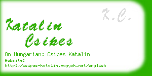 katalin csipes business card